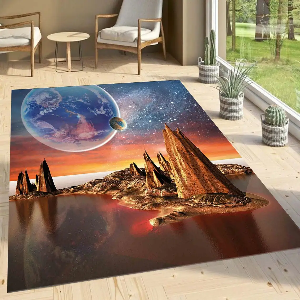 

Secret Worlds,Planets, Space Pattern Rug, Kids Room Carpet, Rug, Living Room Rug, Home Decor Carpets, Rug, Decor For Boy Room