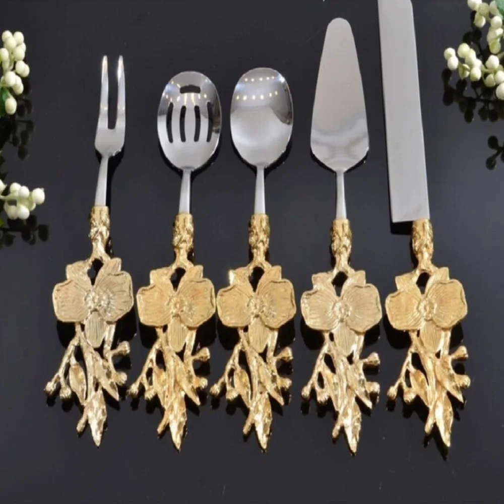 

Orchid 5 Piece Gold Service Set