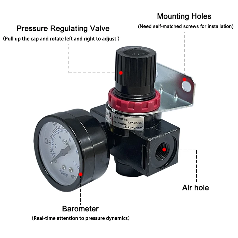 Pneumatic Valve Pressure Regulating Valvev 1/4\