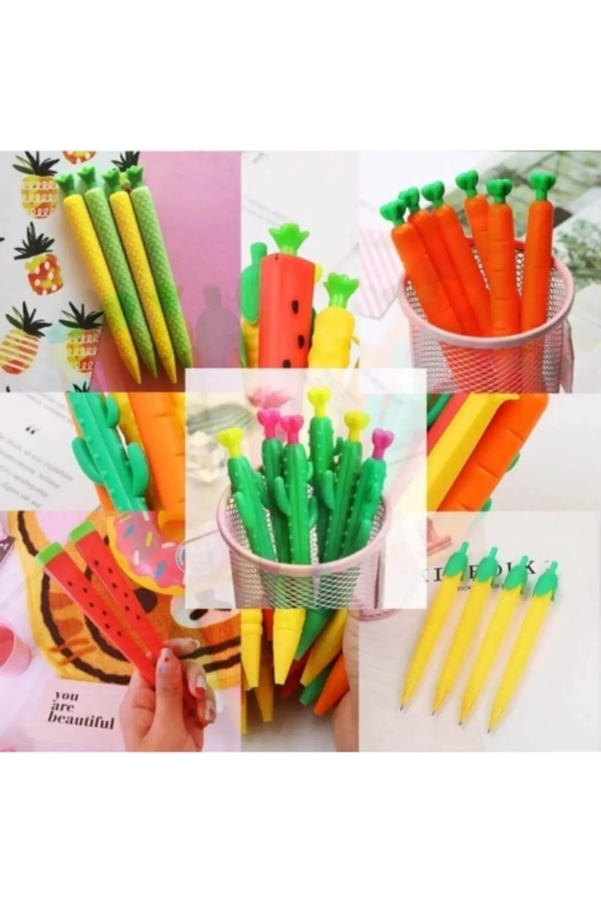 

Pen & Writing Supplies 5 Pcs 0.7 Ended Versatil Set-Cactus, Watermelon, Corn, Pineapple, Carrot