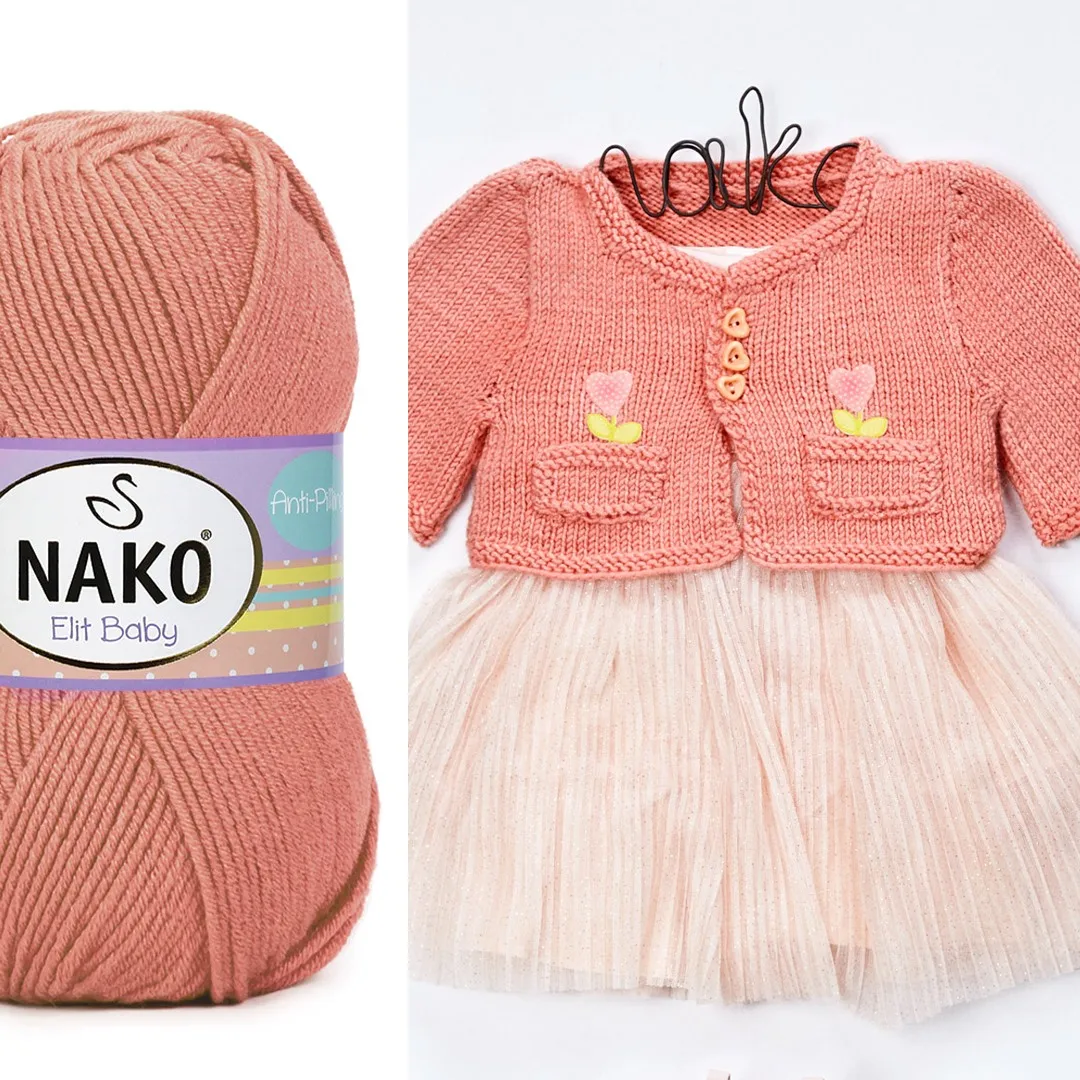 Premium Anti Pilling Acrylic Hand Knitted Yarn - 28 Color Options 250 Meters(100gr) Ball - Children Sweater - Sheep - Toys - Multicolor - Hobby -