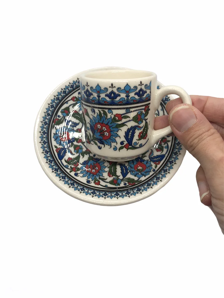 TURKISH COFFEE CUP SET - 6 CUPS - ESPRESSO COFFEE - FROM TURKEY