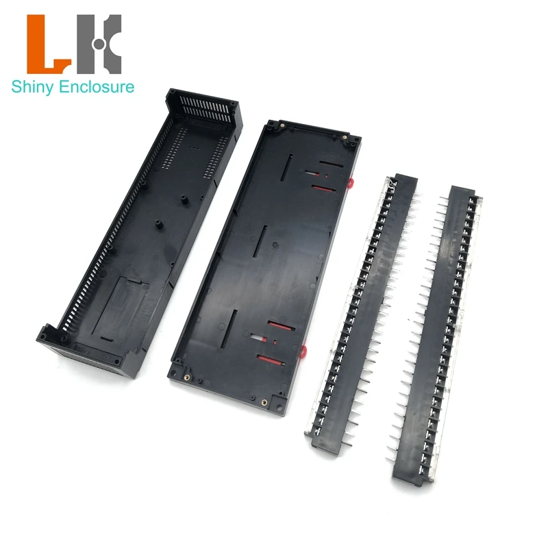 300x110x60mm PLC Customized Enclosure Small Plastic Boxes Electronic Instrument Din Rail Abs Enclosure Pcb Din Rail Housing
