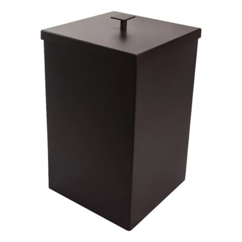 Black 7.8L 430 Stainless Steel Square Trash Bin