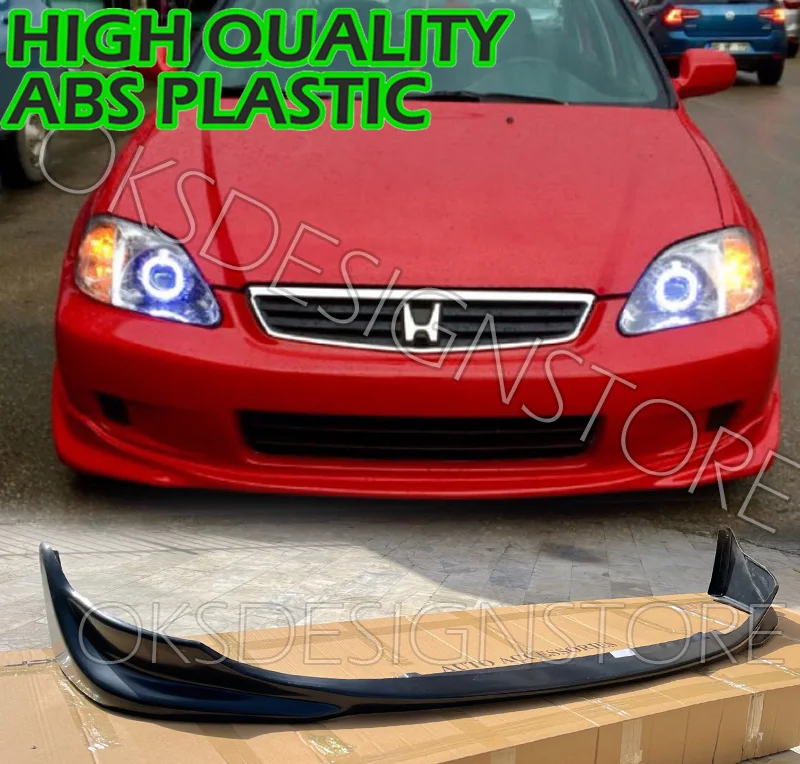 For JDM  HONDA Civic EK2 sedan hatchback 1999-2001 Front Bumper Lip S2000 STYLE PLASTIC Splitter Diffuser Lip Body Kit Spoiler