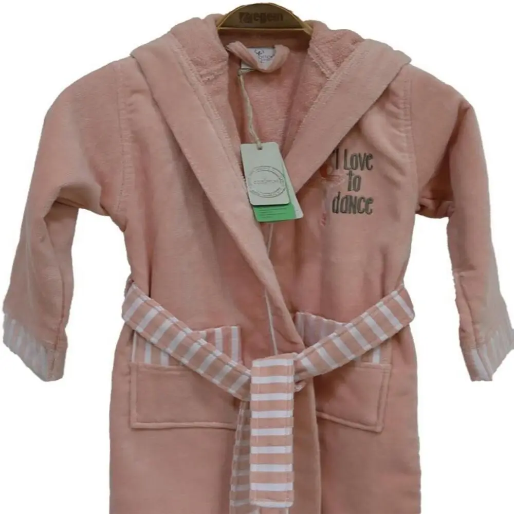 Ecocotton Balerin Girl's Bathrobe Our product is made of 100% Organic Turkish Cotton yarn