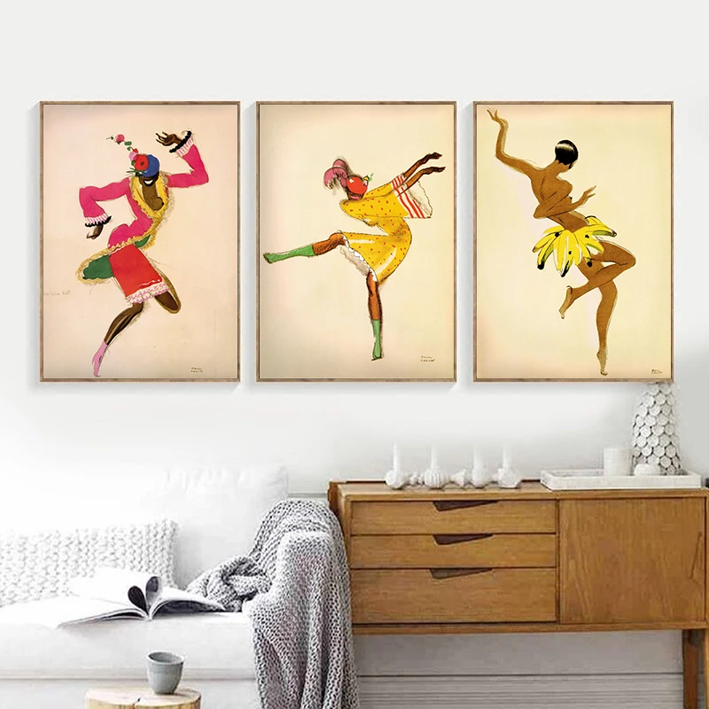 1927 Josephine Baker Dancer Canvas Painting Paul Colin Art Decor Jazz Age African American French Paris Woman Posters and Prints