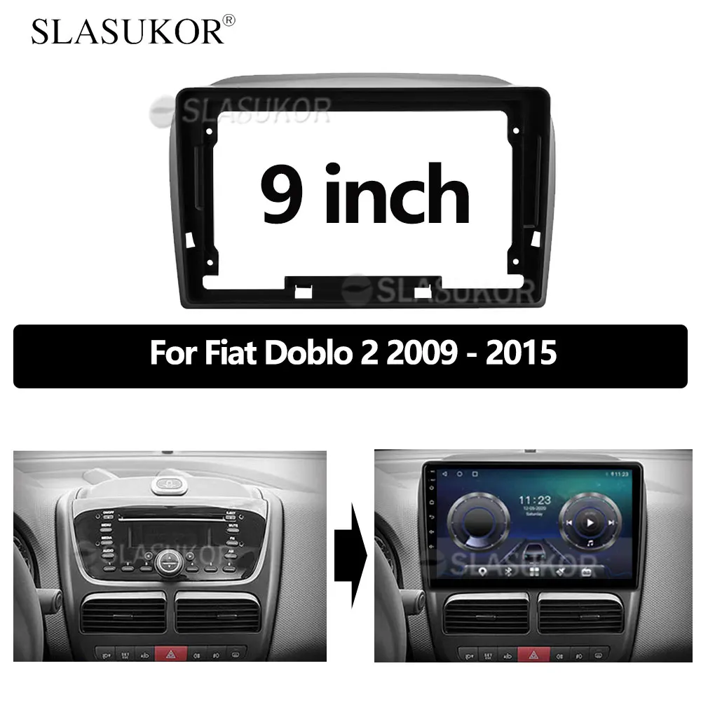 

9 INCH Android Car frame Kit Fascia Panel For Fiat Doblo 2 2009 2010 2011 2012 2013 - 2015 Android Big Screen Radio Audio Frame