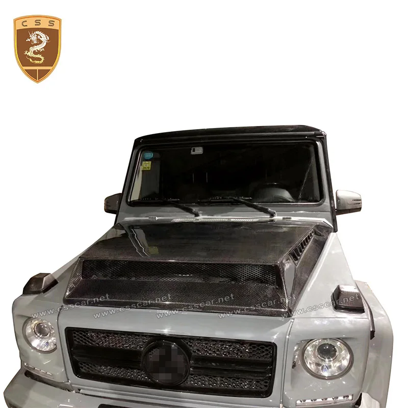 Commas Carbon Fiber Front Engine Hood Vent Cover For Mercedes-Benz G-class G500 W463 G55 G63 G350D G900 2008-2014