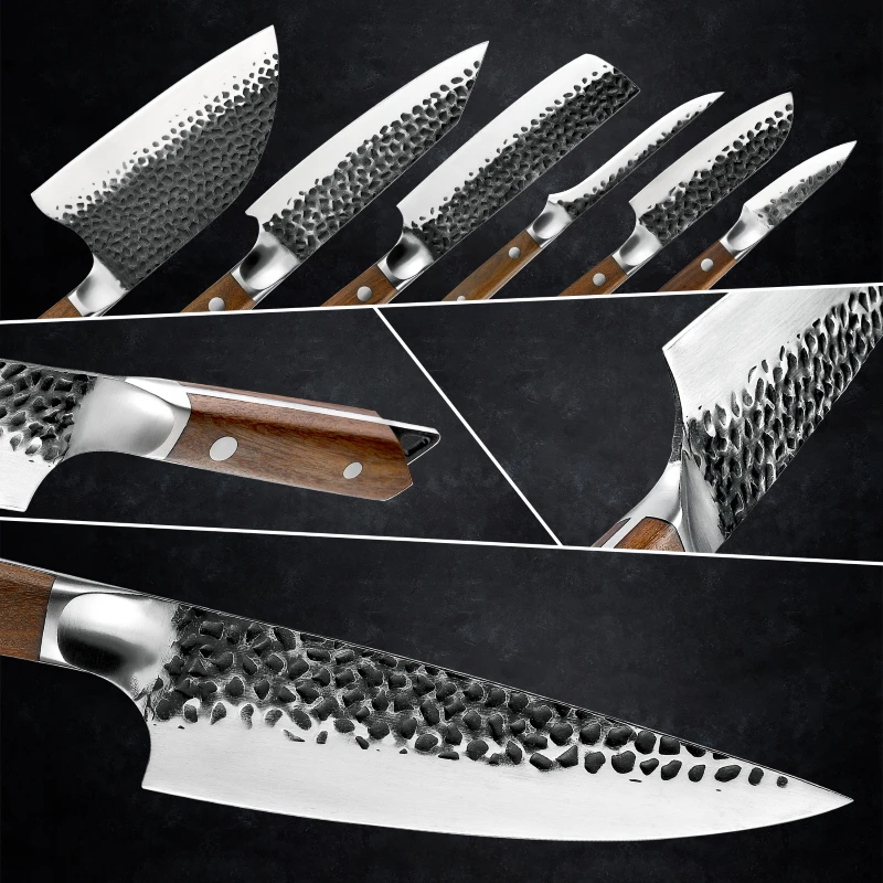 Grandsharp Kitchen Chef Knife Set Santoku Nakiri Paring Boning Kitchen Knives Cooking Tools Vegetable Meat Cleaver Chopping