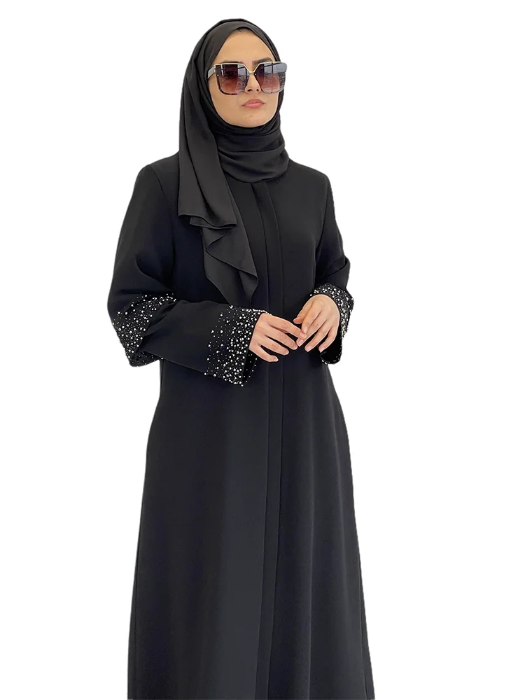 Vestido Abaya de diferentes colores, tela Crep, Moda Para musulmán, ropa informal, Maxi, manga larga, opciones de talla Extra