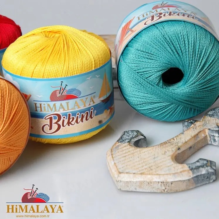 Himalaya Bikini strój kąpielowy Bikini stroje kąpielowe przędzy 50g szydełka dziania miękka bawełniana elastyczna pływać lato morze DIY Amigurumi