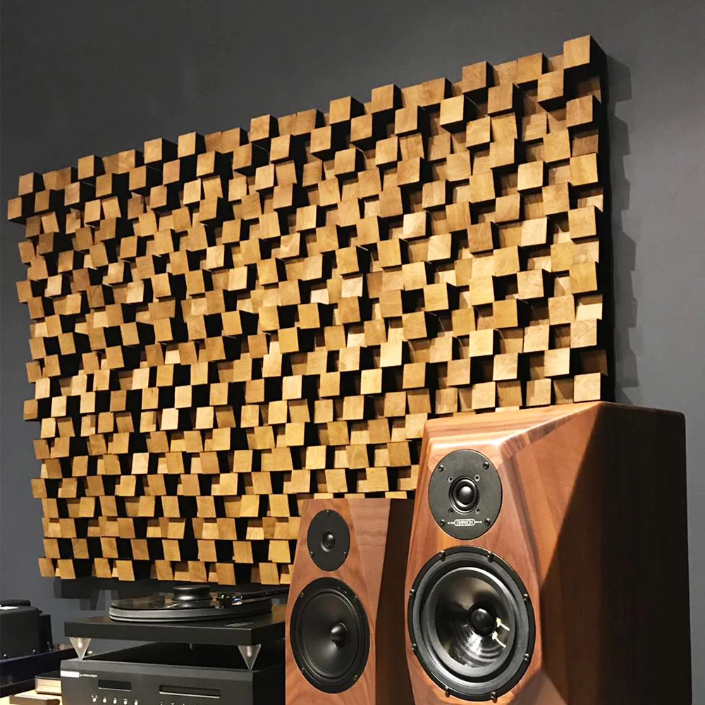 Acoustic Panel Diffuser ''MOSAIC DIFFUSER'' 60x60cm Music Studio Acoustic Sound Absorption Soundproof Foam and Wood hi-fi HIFI