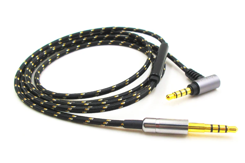OCC Nylon audio cable with mic For Denon AH-MM400 MM200 MM300 headphones
