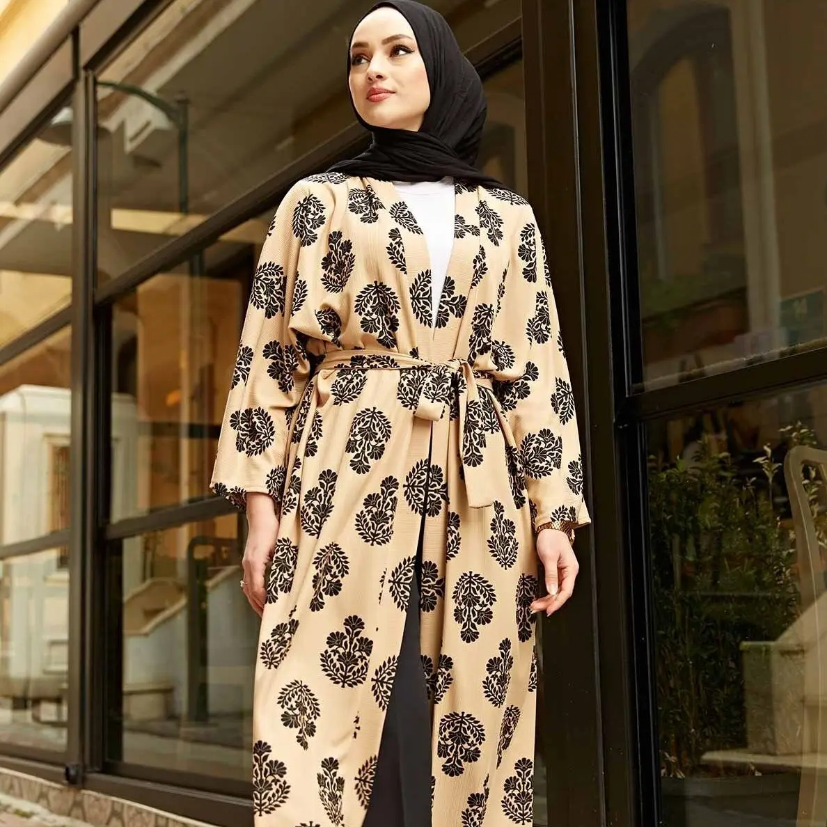 TUGBA donne musulmane fantasia Kimono Cardigan di visone vestito slamic per musulmani