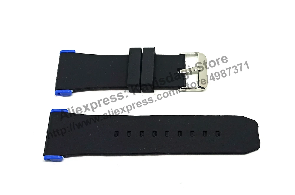 28mm Black Soft Silicone Watch Band / Strap Compatible for Puma Ultrasize PU102941002 PU103911013 PU103461010 PU103911003