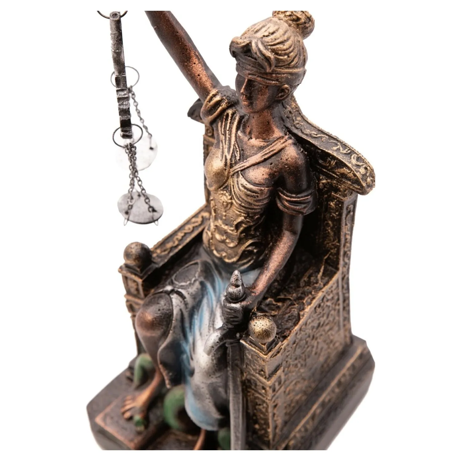 Libra Justice Statue of Justice Themis Scales of Justice Throne Decorative Justice of Scales Gift Real Quality Tumbled Large Siz