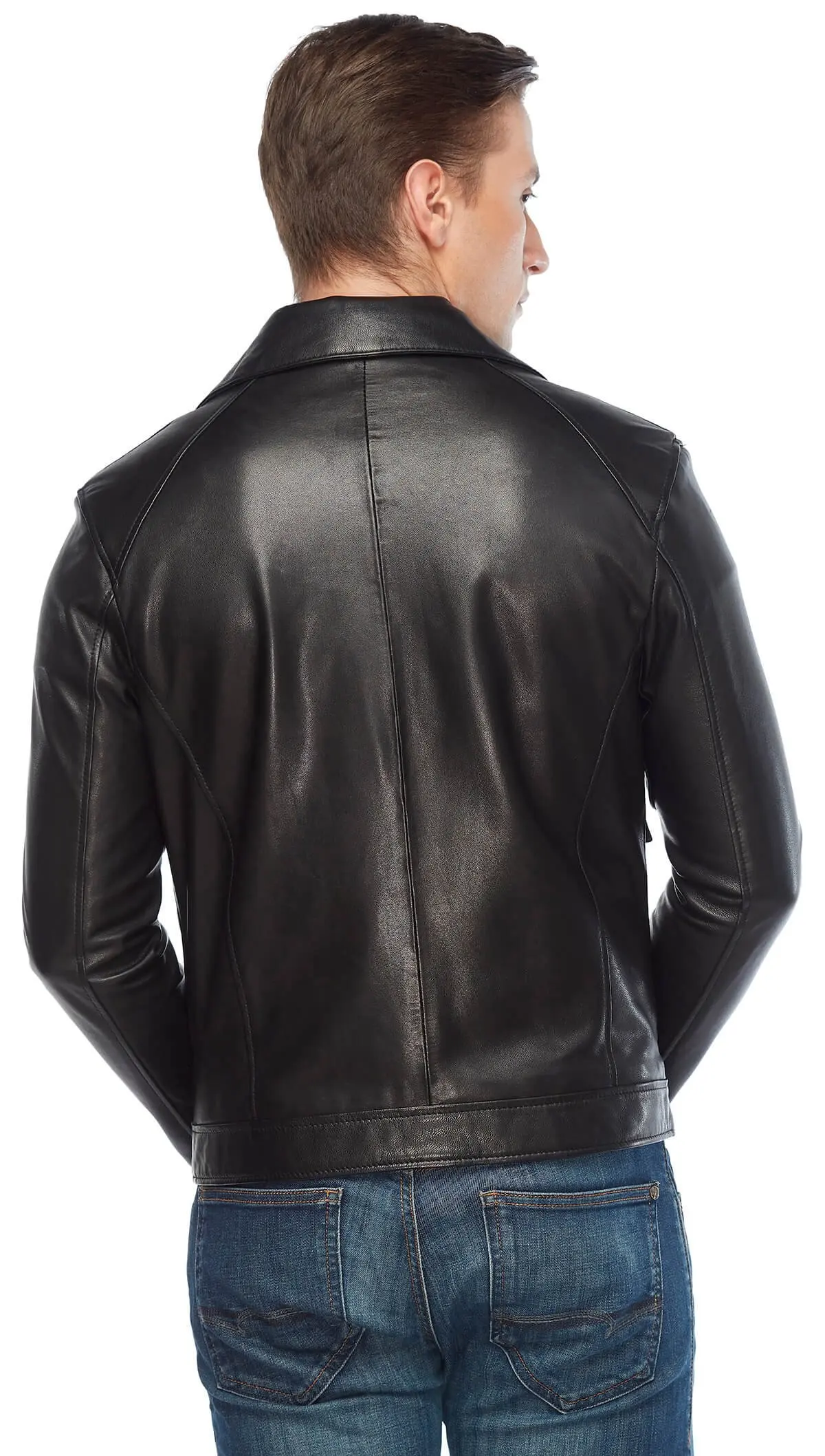 Tasche cappotto in vera pelle da uomo nero originale pelle di agnello autunno inverno 2022 Biker Slim Large Size muslimah