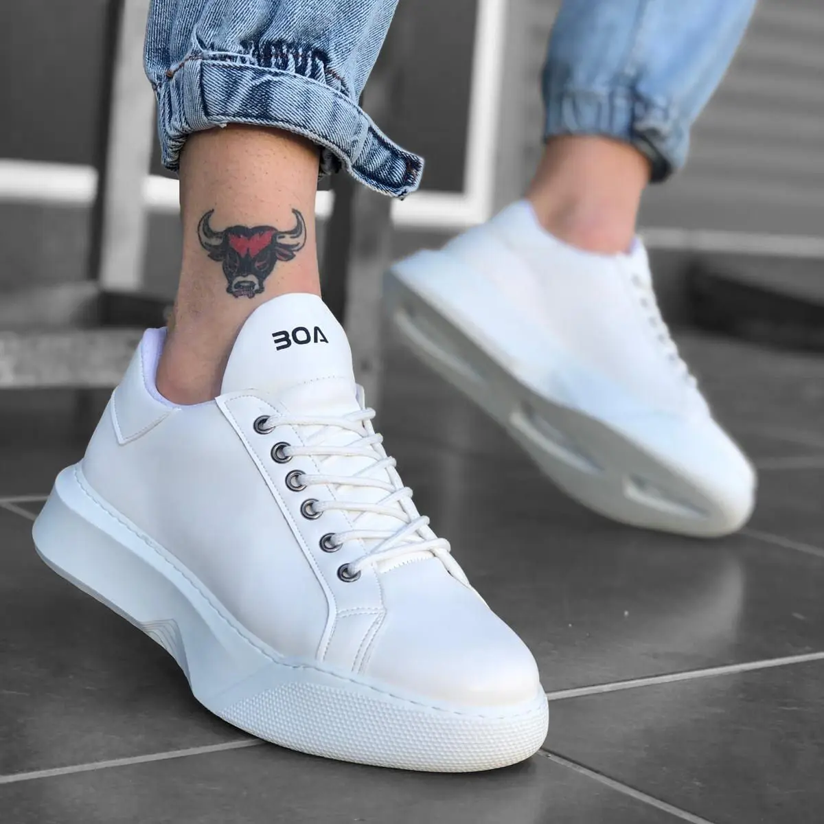 

ER0161 Men's Sneakers High-Sole Lace-Up Sneakers Comfortable Spring Autumn Shoes Casual Shoes Daily Shoes