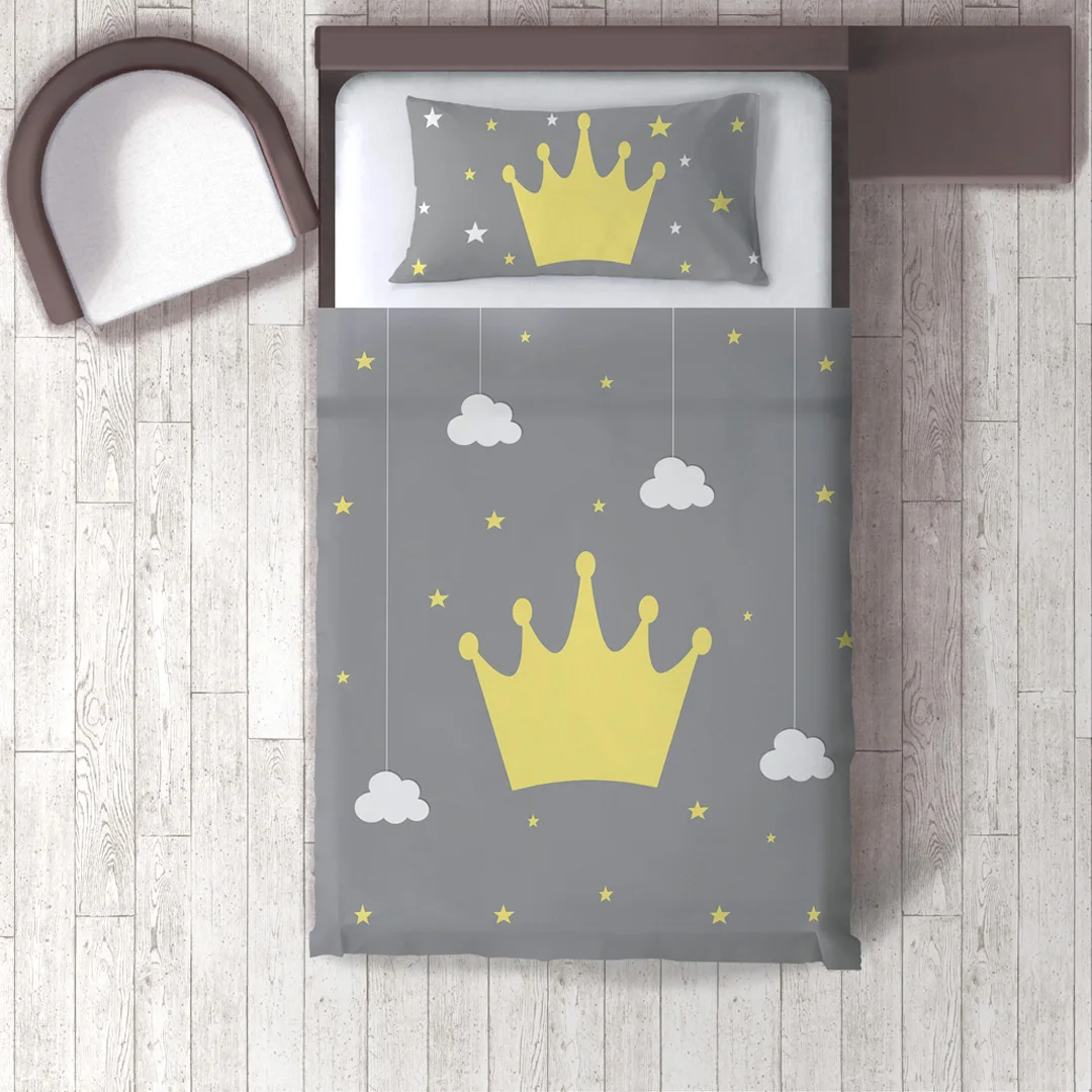 

Duvet Cover Set Bedding Set Pillow Case for Baby and Kids Room 3D Printed Yellow Crown Star Model 079