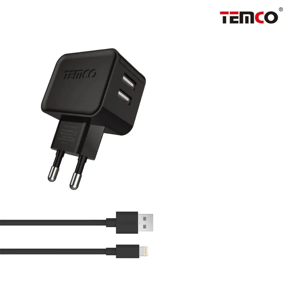 Tenco ISO mobile phone chargers for U 5V 2.4A network with 5V 2A cable Black 2 year Warranty