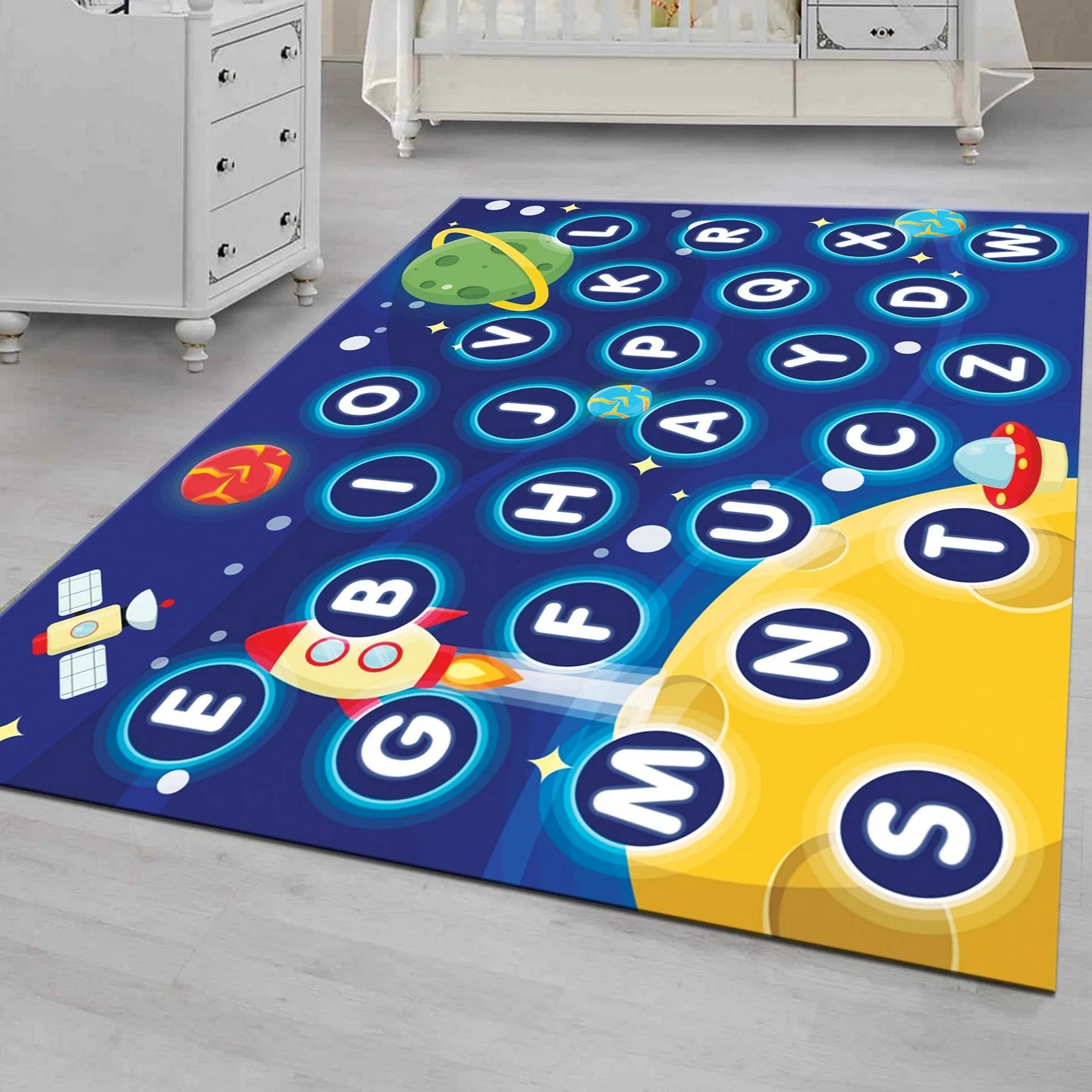 Rug,Carpet,Space and The Alphabet,Pattern Rug,Kids Room Carpet Rug,Kids Room Rug,Teen Rug,Wall Decals For Boy Room,gezcocuk-497