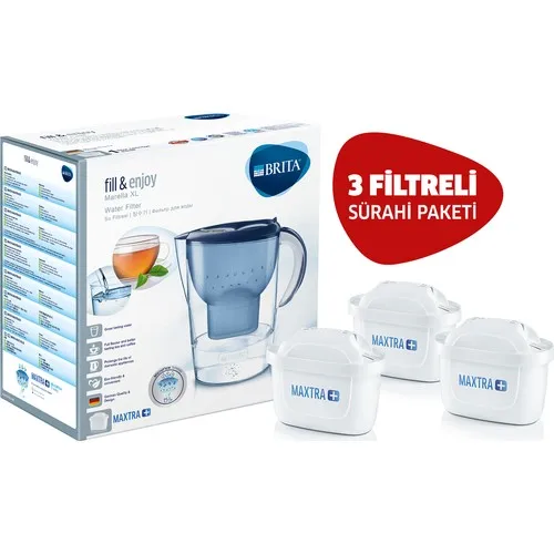 BRITA Blue Marella XL 3 Filtered Water Purifying Jug Pack!! * FAST DELIVERY *!! From Turkey