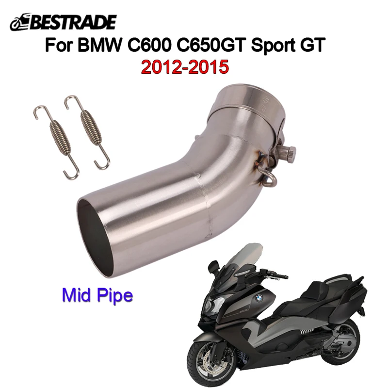 Middle Link Pipe For BMW C600 C650GT Sport 2012-2015 Motorcycle Exhaust Middle Link Connect Tube Stainless Steel Slip On 51mm