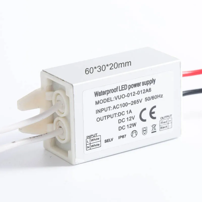 Điện Áp Không Đổi 12W IP67 Mini Chiếu Sáng Biến Áp DC12V 24V Mỏng Cung Cấp Điện AC100V-240V Đèn LED Chống Nước Driver Cho Dây đèn