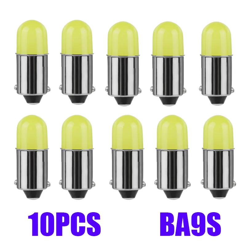 10Pcs BA9S LED  3D COB Led Bulb Car Interior License Plate Light Marker Reading Door Auto Lamp DC T4W H6W