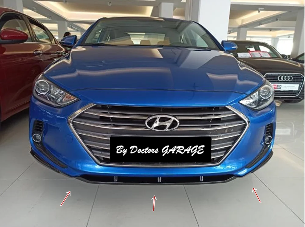 Pare-choc avant pour Hyundai Elenta 2016 2017 2018, accessoire Auto, 3 pièces, noir, Piano, séparateur de lèvres, diffuseur, Kit de carrosserie