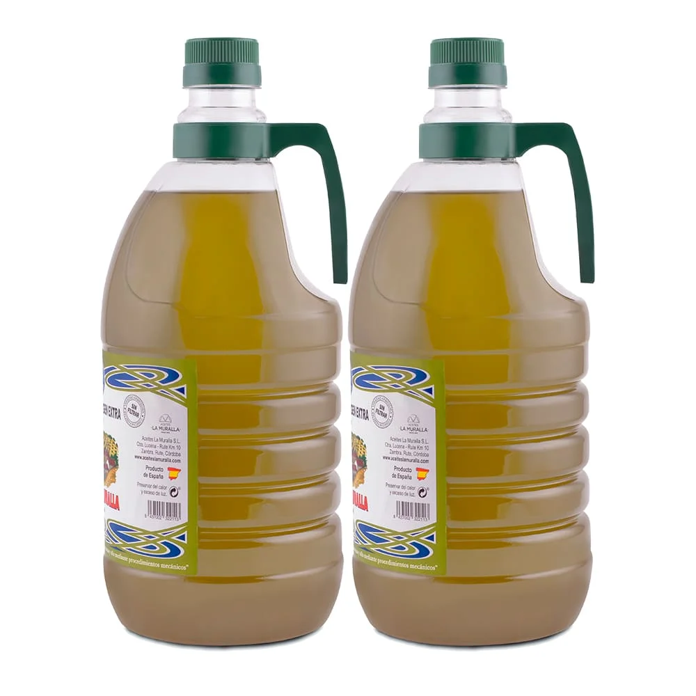 Huile d'olive extra vierge, Cortijo La Muralla, variété Arbequina, 2 carafes de 2 L, extraction à froid, AOVE 100% Naturel