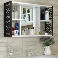 Mirror White Bathroom Cabinet Wall Mounted Furniture Modern Stylish Design, 5 Compartments Useful Bathroom Cabinet