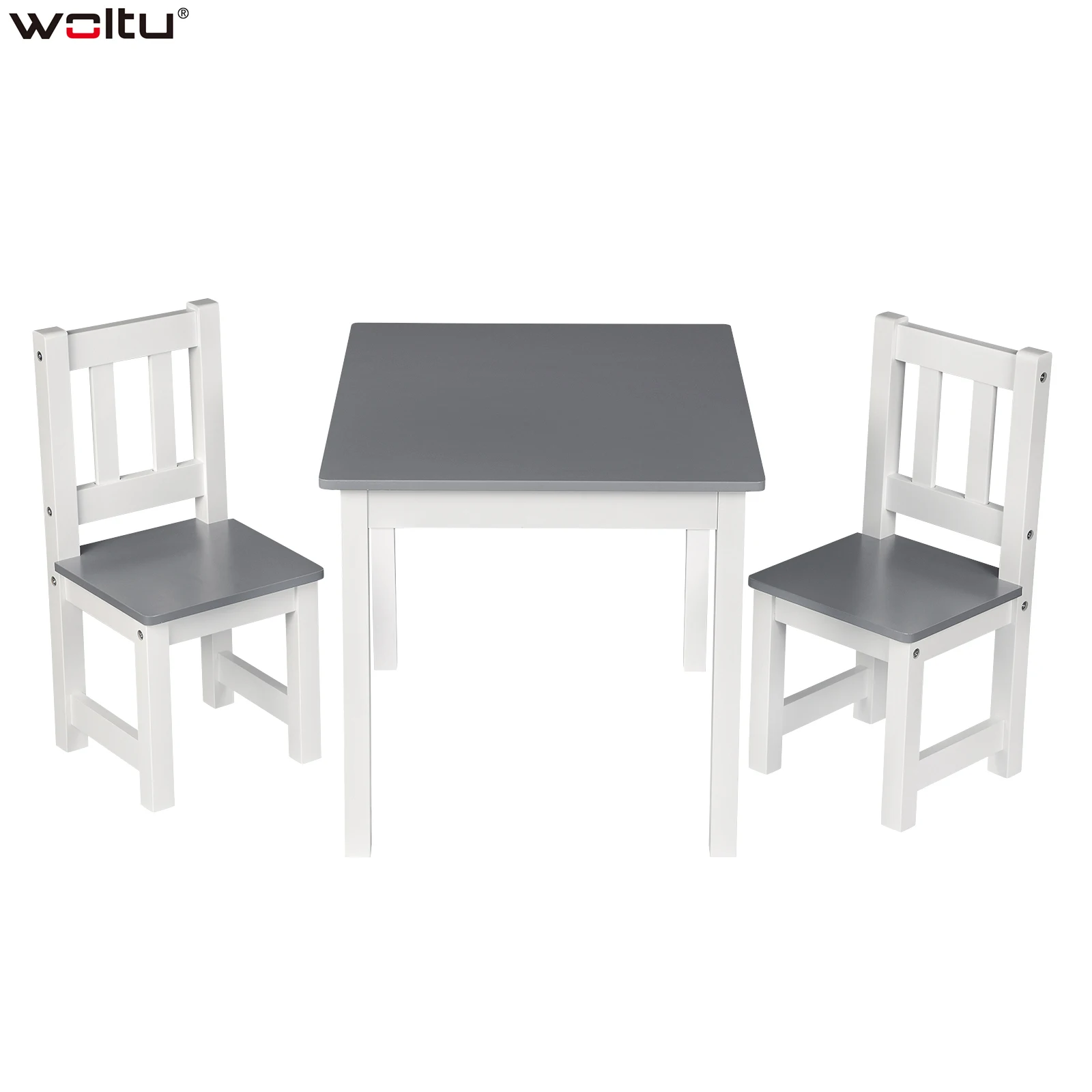 WOLTU 1 zestaw stół dla dzieci z 2 krzesłami drewniany nauka malowanie gra stół do jadalni przedszkolaki dzieci meble dziecięce