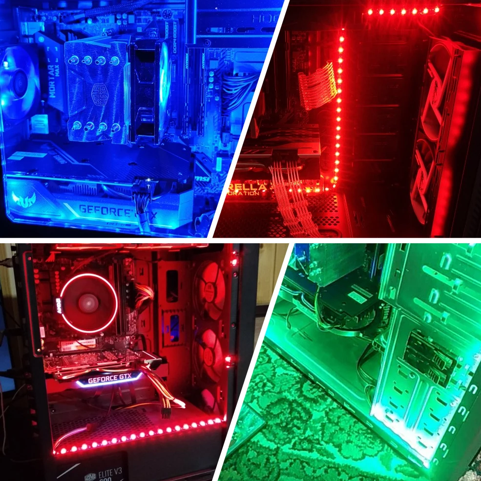 12V RGB LED Strip Light PC Computer Case 4pin Header LED Light Strip Motherboard RGB Header gamer cabinet tape For MSI/Aura SYNC