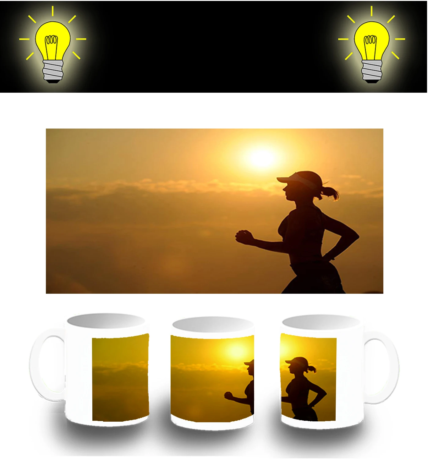 CUP PHOTOLUMINESCENT NIGHT RUN RUNNING glow mug