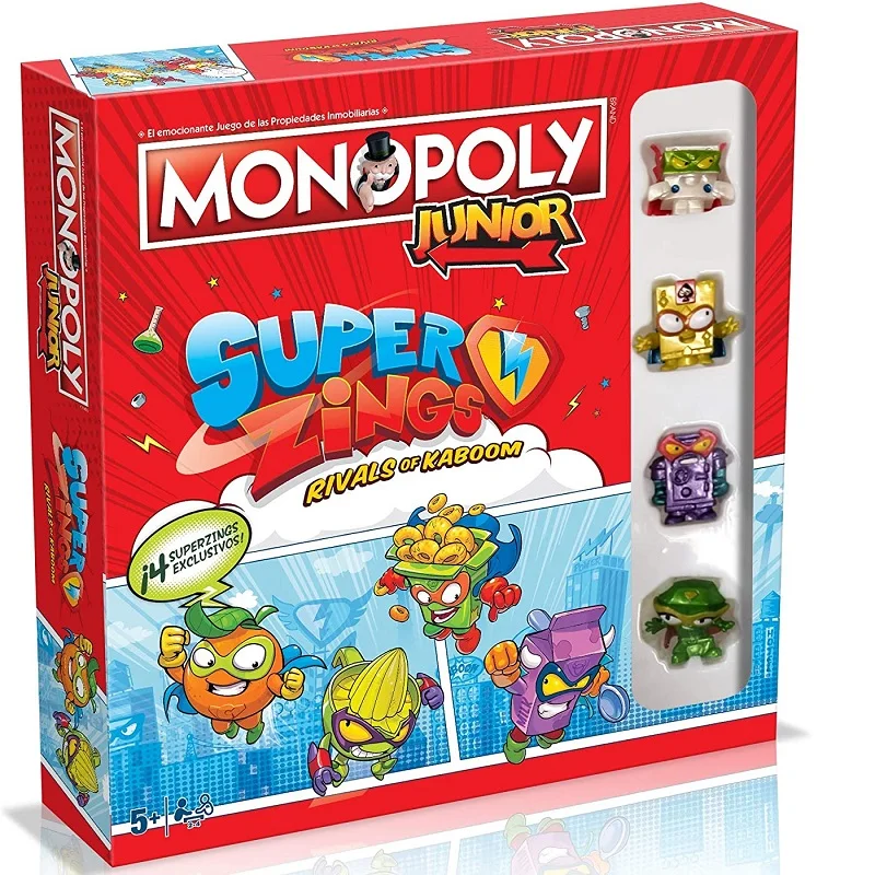 Monopoly Junior SuperZings-table game-Spanish version-original brand toys