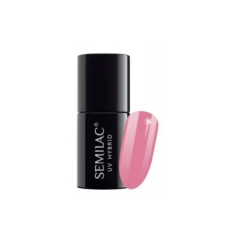 Semilac Bubblegum Pink 060 semi-permanent coverage, UV hybrid nail polish texture Gel