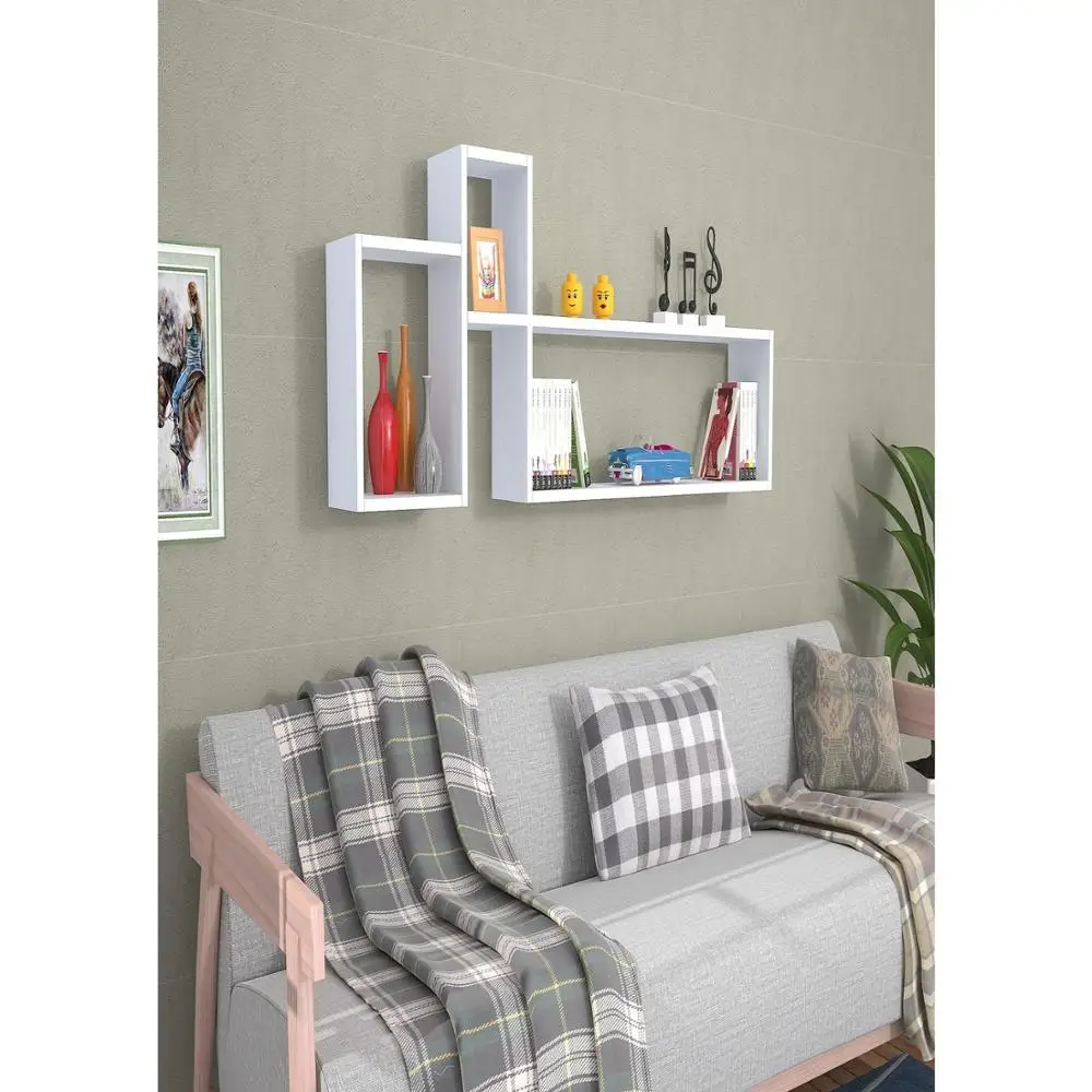 Shelf&Shelf MADE IN TURKEY Modern Shelf Color Options Living Room Wood Wall Book Holder Organizer Bookshelf Rack Bookcase