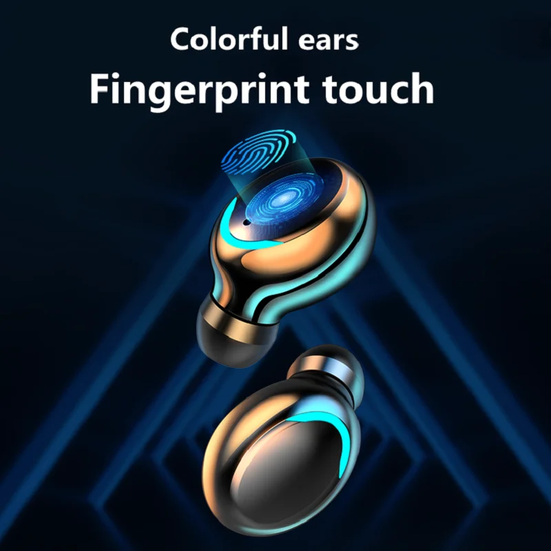 Tws fones de ouvido sem fio bluetooth levou caixa de carregamento sem fio fone de ouvido estéreo bass profundo esportes à prova d' água fones de ouvido w/mic