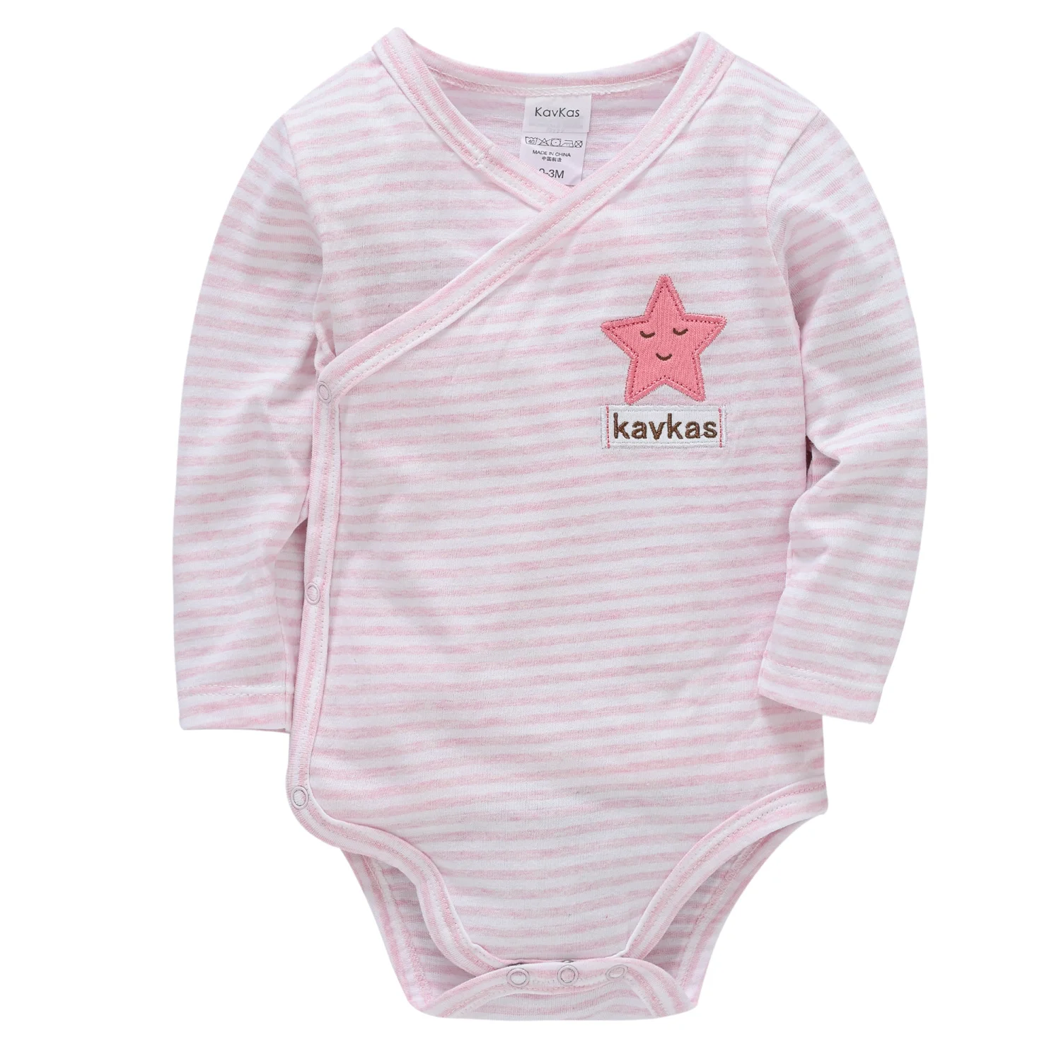 Kavkas Baby Clothing Girls Newborn Romper Pink Star 100%Cotton Infant Soft Bodysuit Jumpsuit Onsies For Bebe 0-12Months