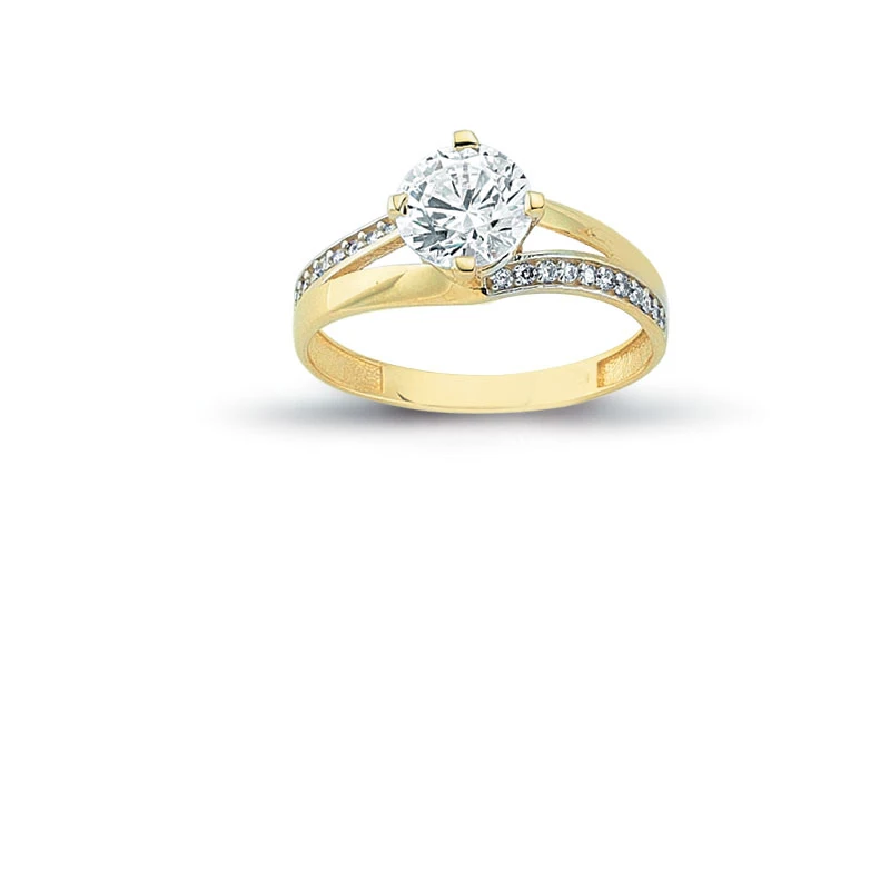 14K Solid Gold Classy Solitaire Engagement Wedding Ring