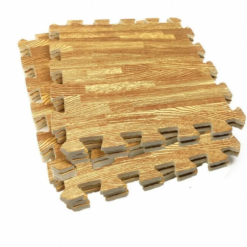 Alfombrillas De Espuma /Esterilla Baldosa Puzzle de Fitness Color Madera, Suelo de Gimnasio Goma Eva