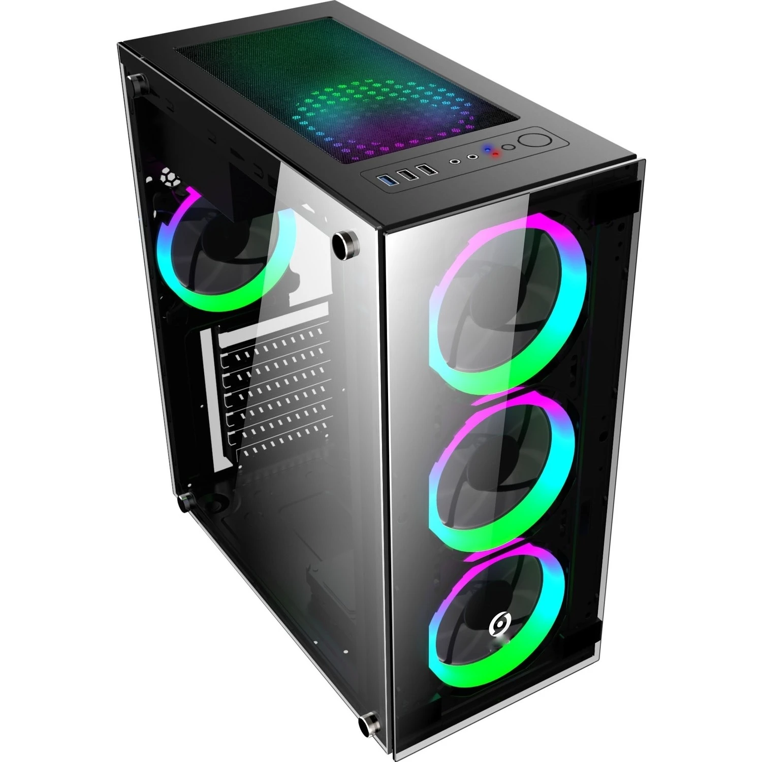 GameTech GT-003 4x120mm Fan Tempered Window Gaming Midi Tower Computer Case ATX Micro ATX Mini ITX Free shipping From Turkey