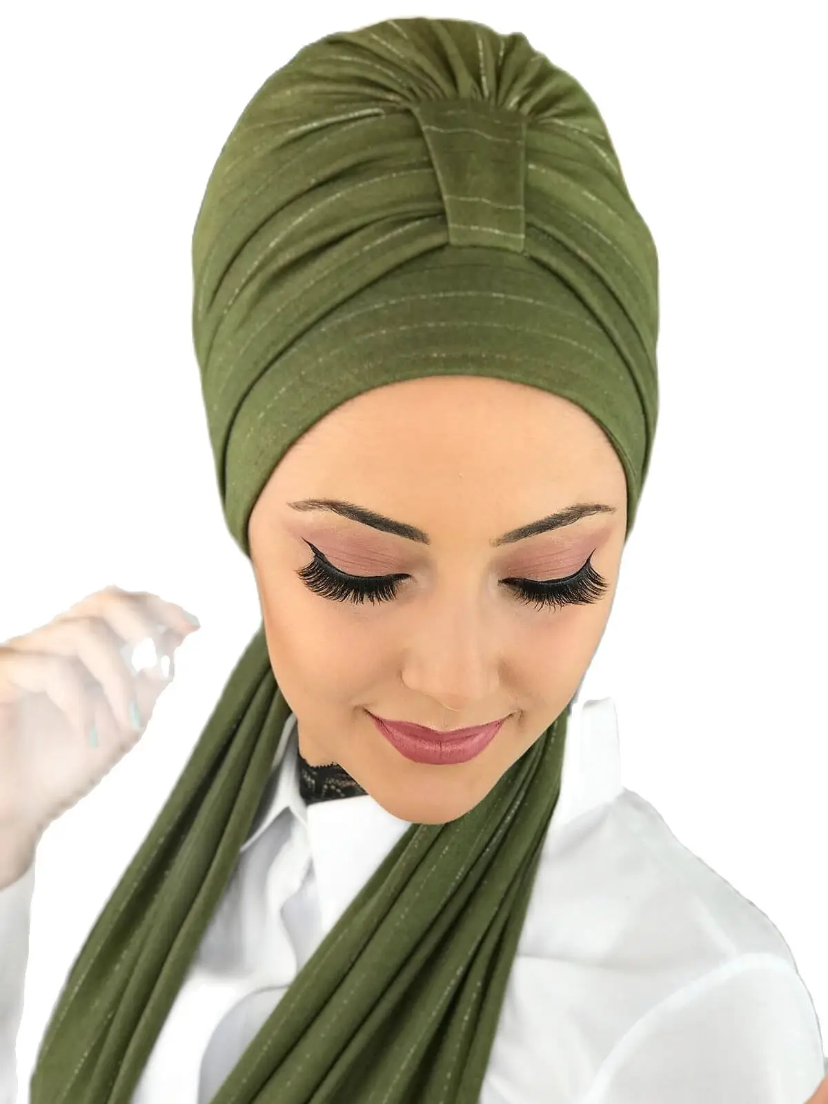 New Fashion 2021 Hijab Turban Lady Hat Seasonal Scarf Hijab Foulard Single Size Green Almond Yeşili Hijab Bathing Cap Shawl