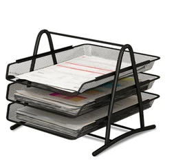 Organizador de papel A4 para oficina, bandeja organizadora de documentos, archivos de documentos estante para, carta, libro, folleto, estante portador de malla metálica de alambre, soporte de almacenamiento