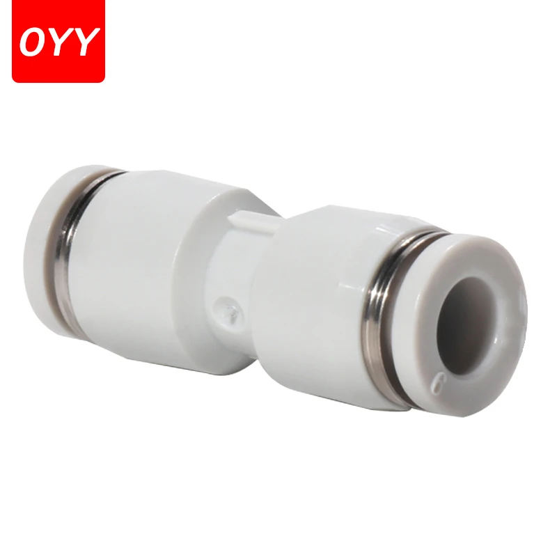 10PCS Pneumatic Fittings White PU Straight-through Docking Tracheal Joint Plastic Quick Plug 4 6 8 10 12mm