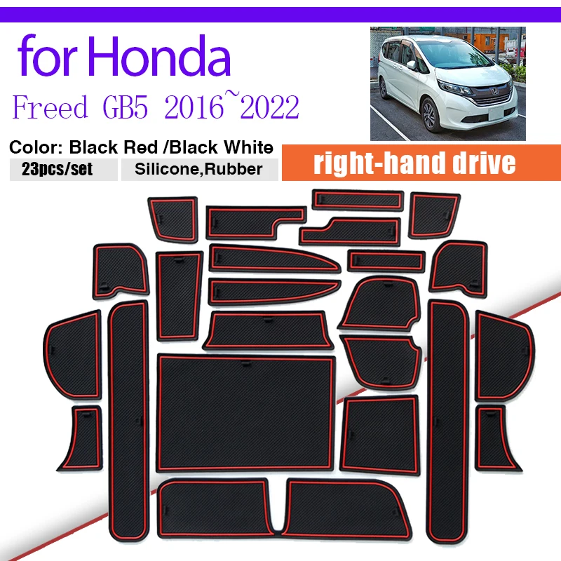 

Rubber Pad Dust-proof Mat for Honda Freed GB5 GB6 GB7 GB8 2016~2022 2017 Anti-slip Door Groove Cup Pad Gate Slot Interior Auto