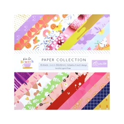 Creative Path 6 Inches Brunch Pattern Scrapbook Background Paper Decorative Scrapbooking DIY Junk Journal Origami Paper 15x15cm