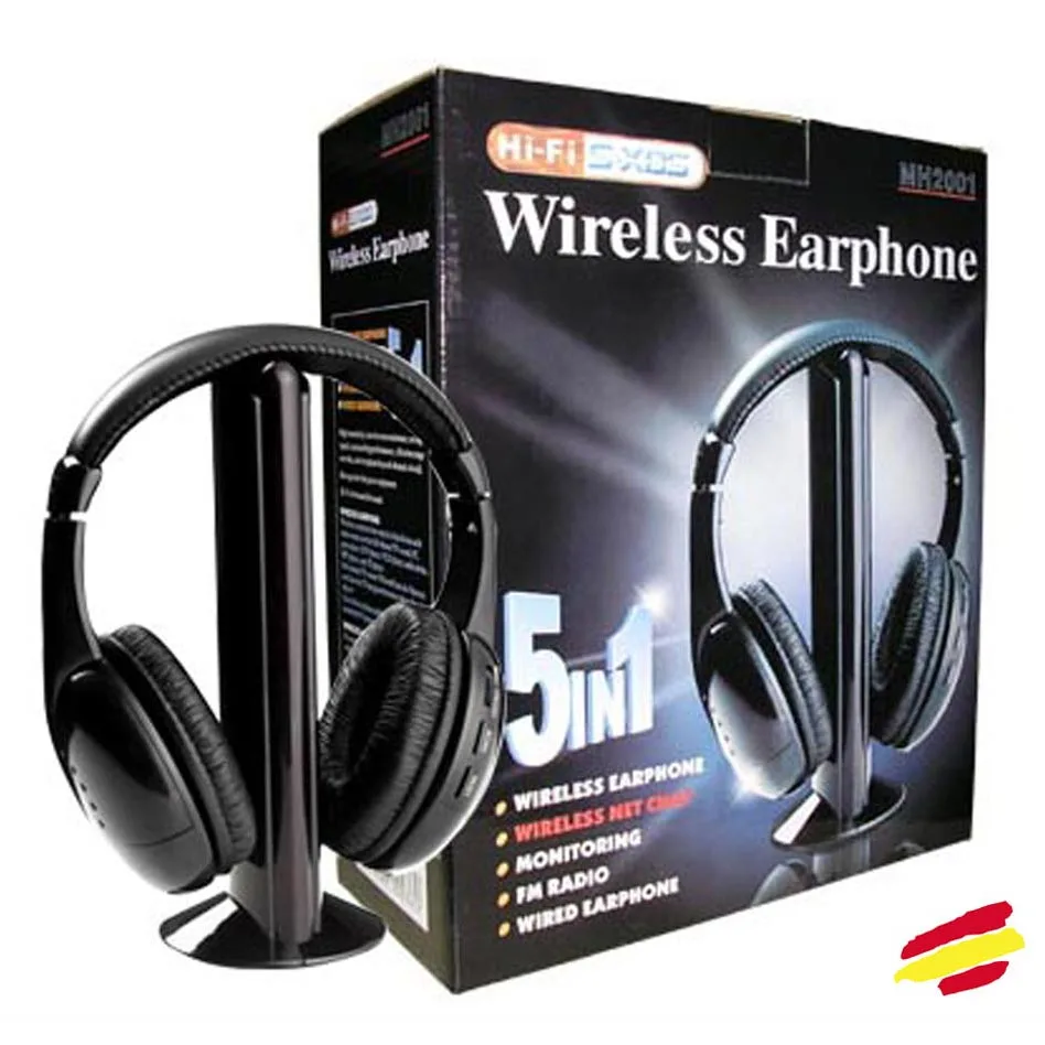 Wireless Headset TV 5 in 1 DIGITAL HIFI + microphone for TV PC Music with support television wireless audio